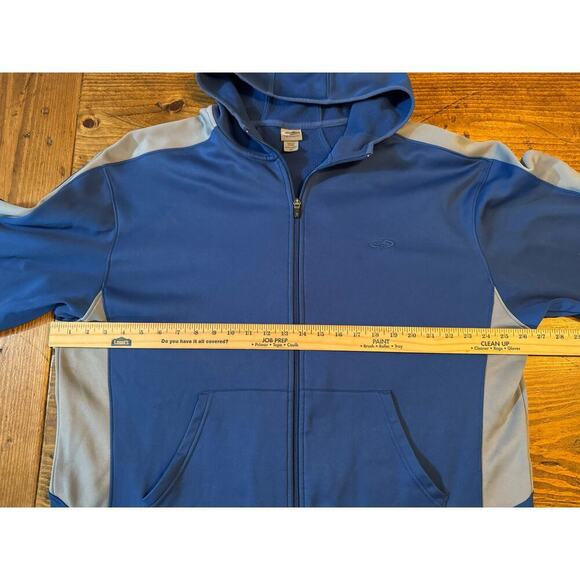 Men's Size XL Champion Duo Dry Royal Blue & Gray Hooded Jacket With Pockets - Picture 6 of 6